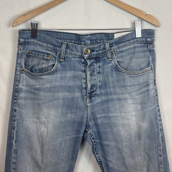 Rag and Bone Women's slim straight leg distressed jeans size 32 medium wash - Picture 3 of 16
